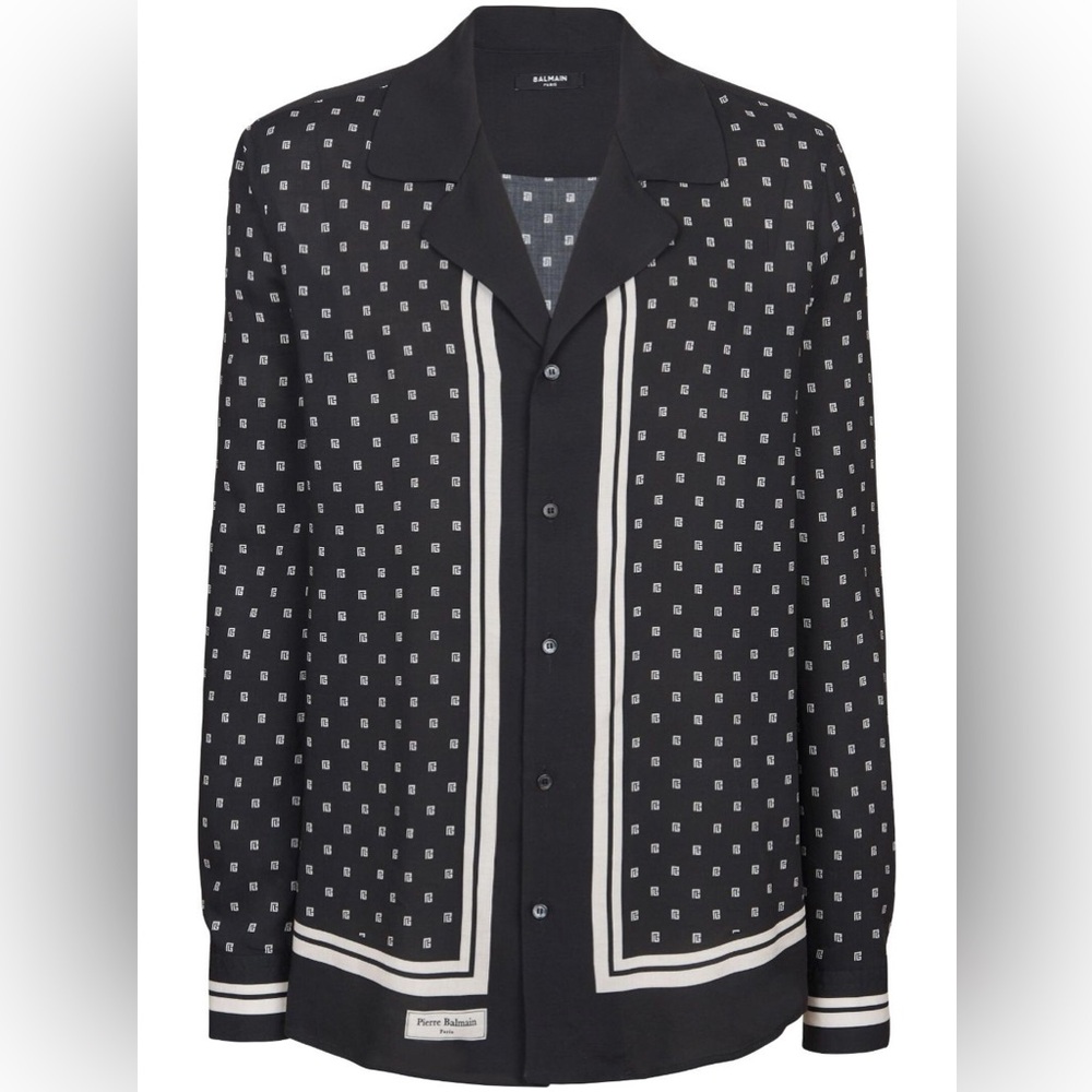 SOLD🍾🪩Balmain Scarf Monogram Shirt
